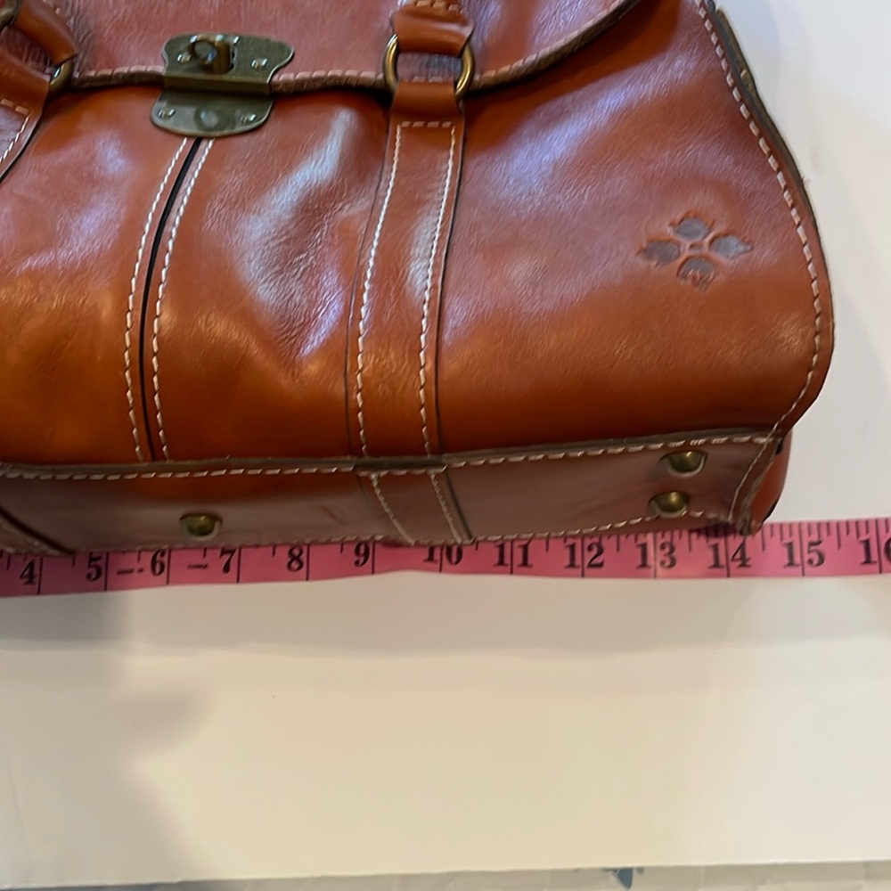 Patricia Nash Chic Brown Leather shoulder Satchel - Picture 9 of 16